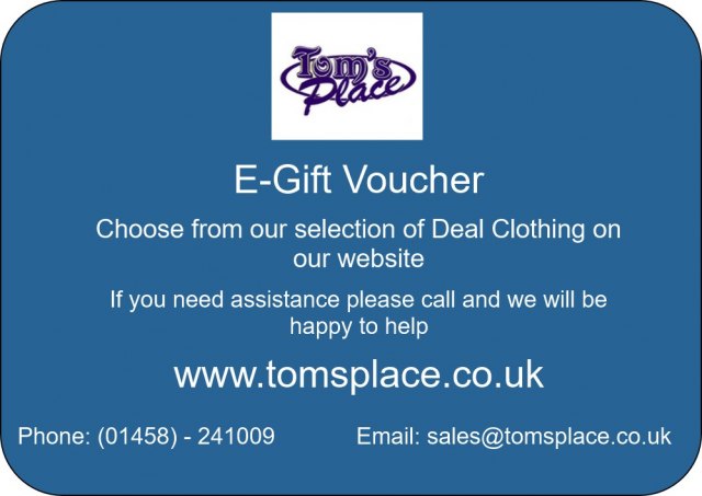 Tom's Place Gift Voucher